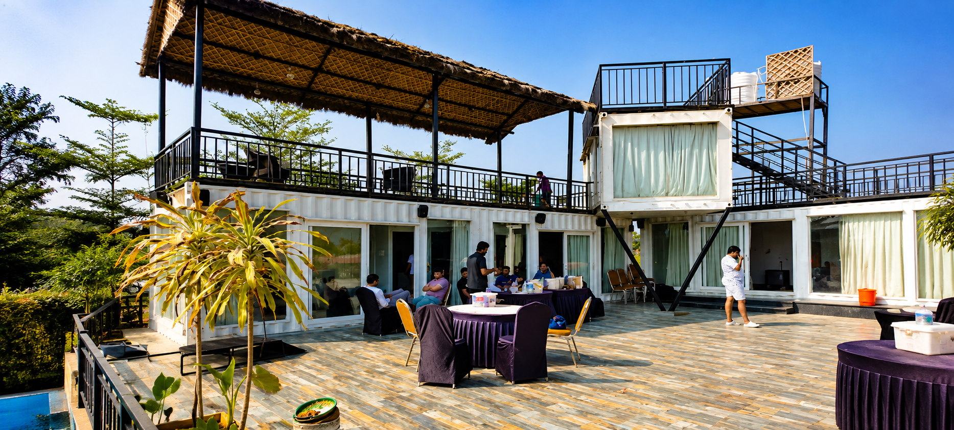 The Hawaiian Shack 4BHK Farmhouse Near Chilkoor Hyderabad open area